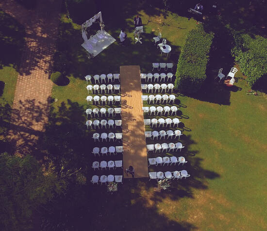 vue aérienne de la cérémonie