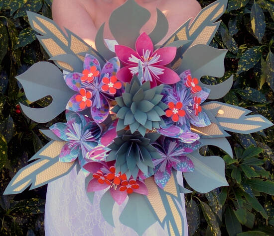 Bouquet de mariée original en papier et origami
