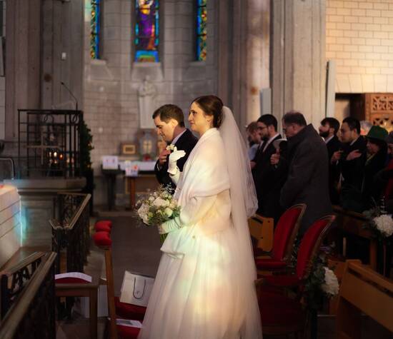 Photo mariage église en hiver. Juliette Durif Photographe Loire-Atlantique, Saint-Nazaire, Pornic, Guérande, Nantes.