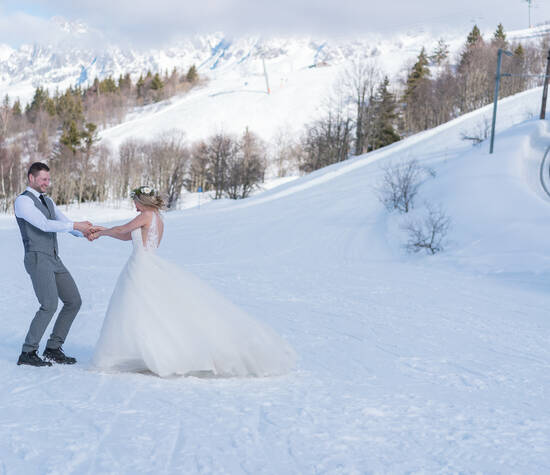 Photos de couple au col de Voza, au plus près du Mont Blanc