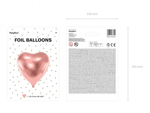 Accessoire EVJF Ballon de fête en aluminium en forme de cœur et couleur or rose