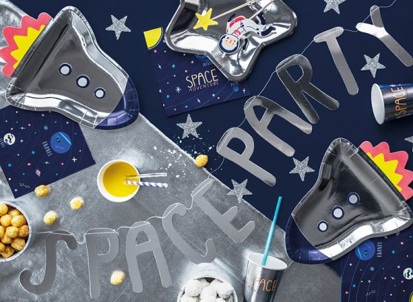 Anniversaire Enfant Couronne de fête d'anniversaire "Space Party" : couleur argentée