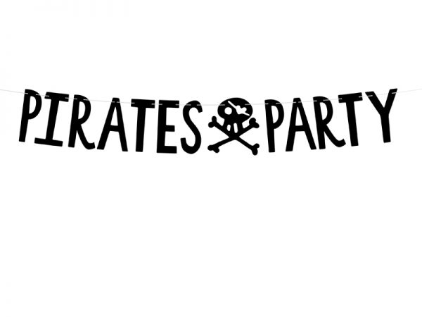 Anniversaire Enfant Guirlande pour fêtes d'enfants "Pirates Party" : couleur noire