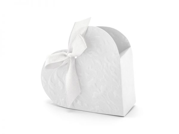 Boîtes & Sachets Boîte en carton de couleur blanche et en forme de cœur : 10 unités