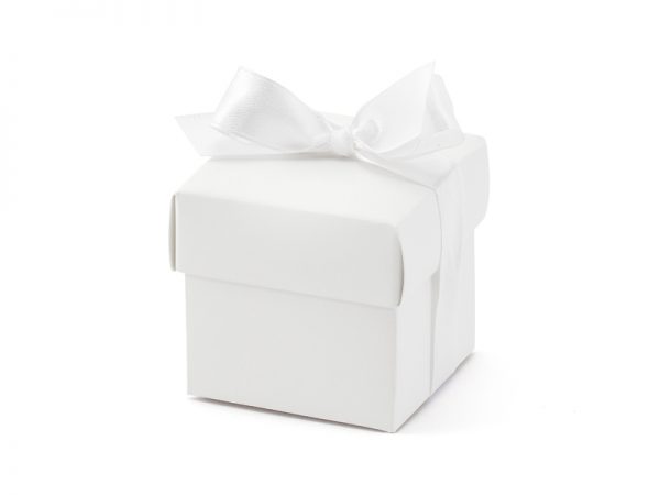Boîtes & Sachets Boîte carrée en carton blanc avec couvercle : 10 pièces.