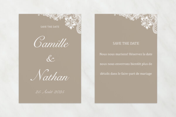 Papeterie de Mariage Save the Date Alma Kiss