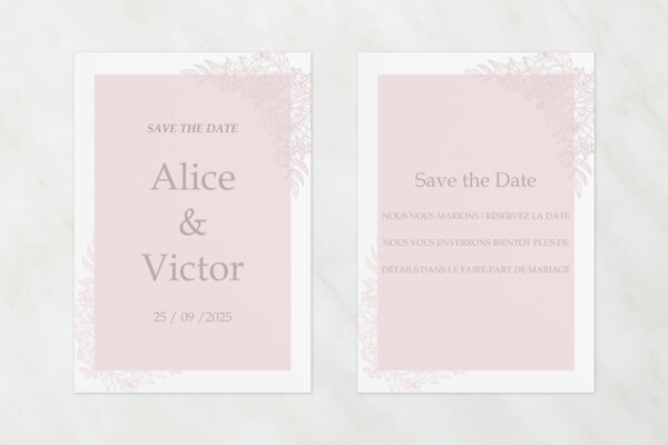 Papeterie de Mariage Save the Date Claudia Passion