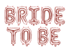 Accessoire EVJF Globes de mariage en feuille "Bride to Be" : couleur or rose