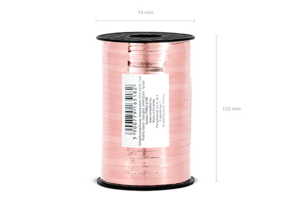 Accessoire EVJF Ruban adhésif de fête en plastique couleur or rose : largeur 5 mm et longueur 225 m