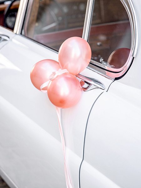 Décoration de Voiture Kit voiture de mariée or rose : ballons de mariage en feuille "Love", ballons et guirlande de mariage