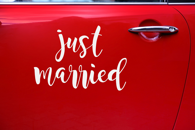 Autocollant de voiture Just Married autocollant de voiture de mariage –  DNellyDesign