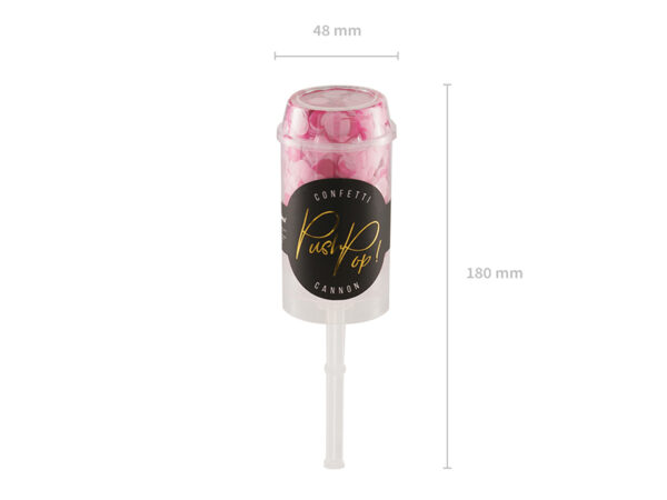 Accessoire EVJF Canon à confettis Push Pop : couleurs rose foncé et rose clair