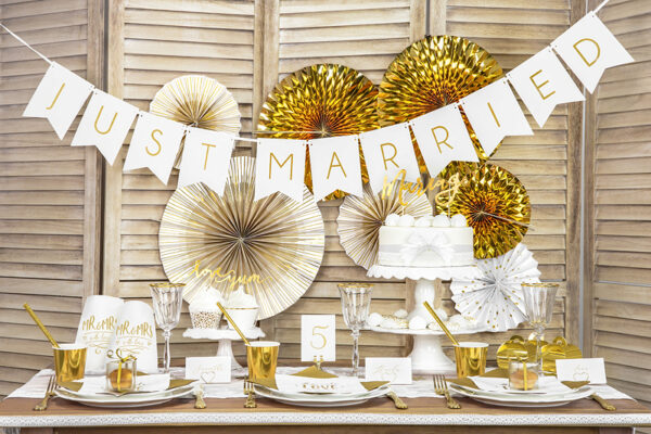 Cadeau Invité Mariage Boîte en carton dorée à effet miroir : 10 unités