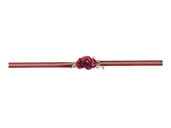 Accessoire EVJF Bracelet en tissu avec un bouquet de fleurs rouge vif pour les enterrements de vie de jeune fille