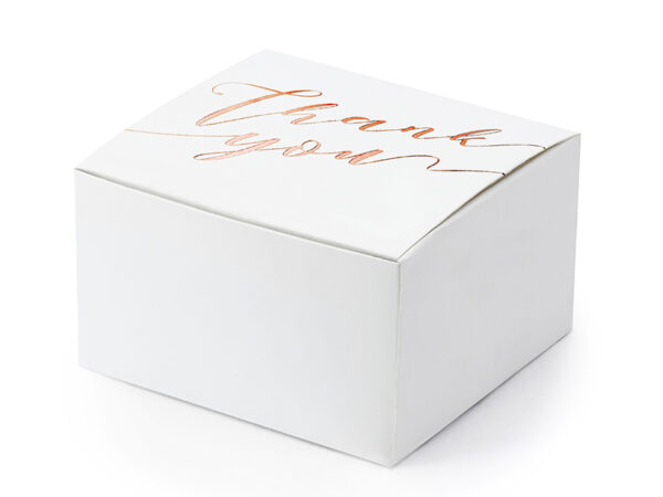Boîtes & Sachets Boîte carrée en carton blanc "Thank You" Rose Gold : 10 Pcs.