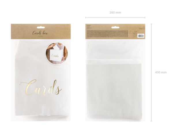 Décoration Mariage Boîte en carton blanc pour enveloppes et messages "Cartes" dorées