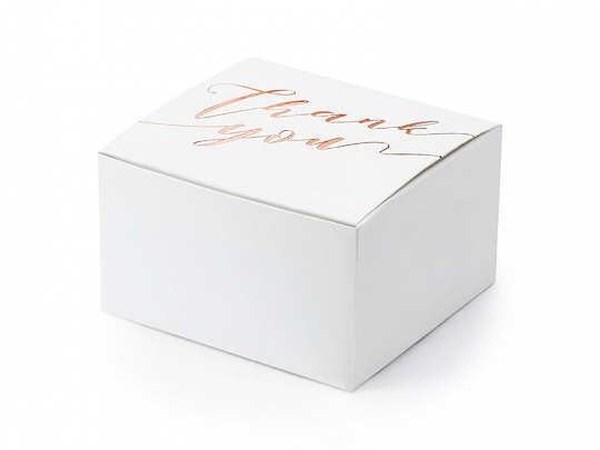 Boîtes & Sachets Boîte carrée en carton blanc "Thank You" Rose Gold : 10 Pcs.