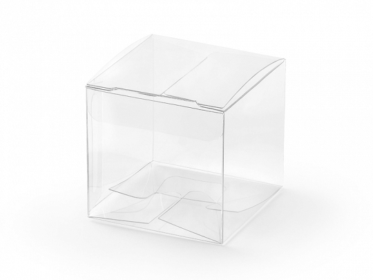 Cadeau Invité Mariage Boîte en plastique carrée transparente : 10 unités