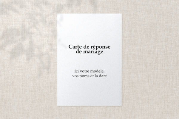 Carte Réponse Mariage Carte de confirmation à personnaliser