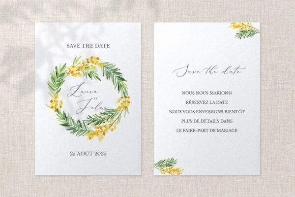 Papeterie de Mariage Save the Date Angelina paradise