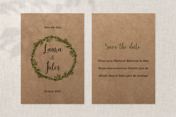 Papeterie de Mariage Save the Date Angelina Romance
